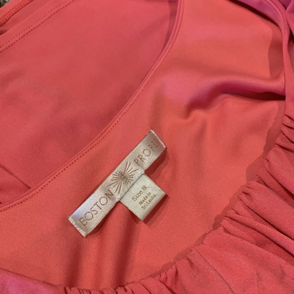 Boston Proper Vibrant Pink Flowy Boat Neck Dress, Size 8 - Picture 6 of 8